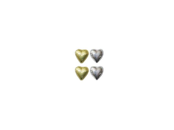 4 Gold & Silver Chocolate Hearts