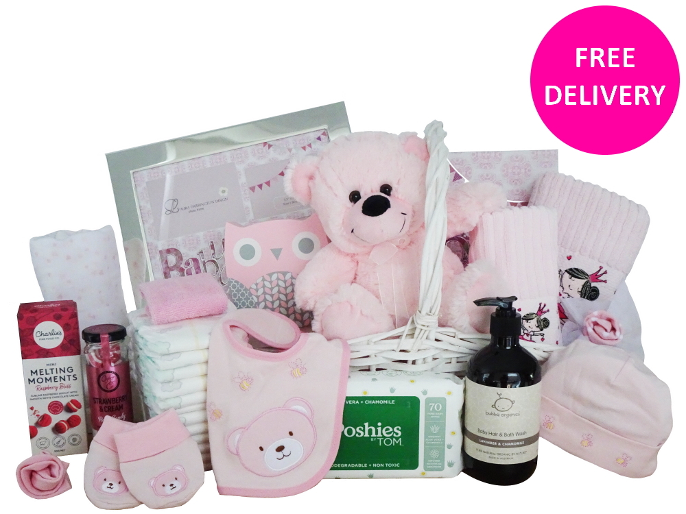 Welcome To The World Baby Girl Gift Basket