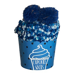 Blue Frosted Cupcake Socks