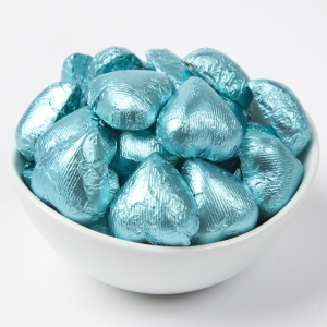 7 Blue Chocolate Hearts