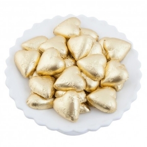 14 Gold Chocolate Hearts