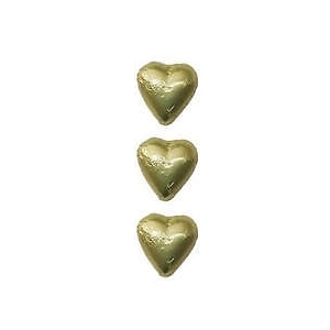 3 Gold Chocolate Hearts