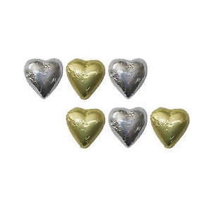 6 Gold & Silver Chocolate Hearts