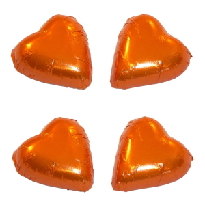 7 Orange Foil Chocolate Hearts