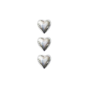 3 Silver Chocolate Hearts