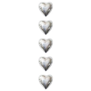 5 Silver Chocolate Hearts