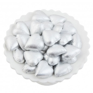 9 Silver Chocolate Hearts