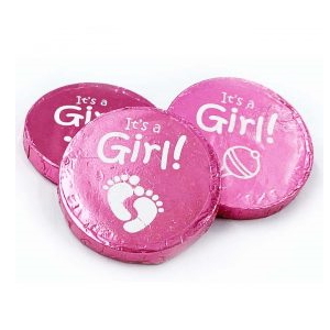 It's a Girl Chocolate Medallions