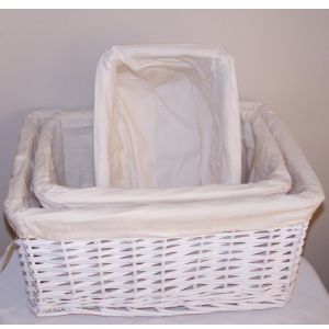 White Rectangle Basket 