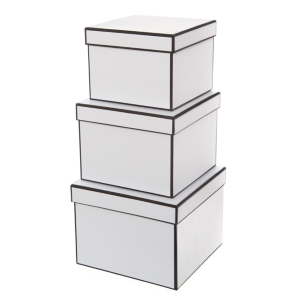 Set of 3 White Boxes
