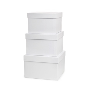 Set of 3 White Boxes