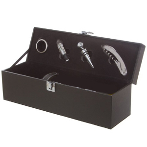 Faux Leather Premium Wine Box with Accessories