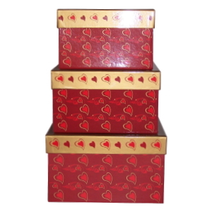 3 Victorian Hearts Gift Boxes