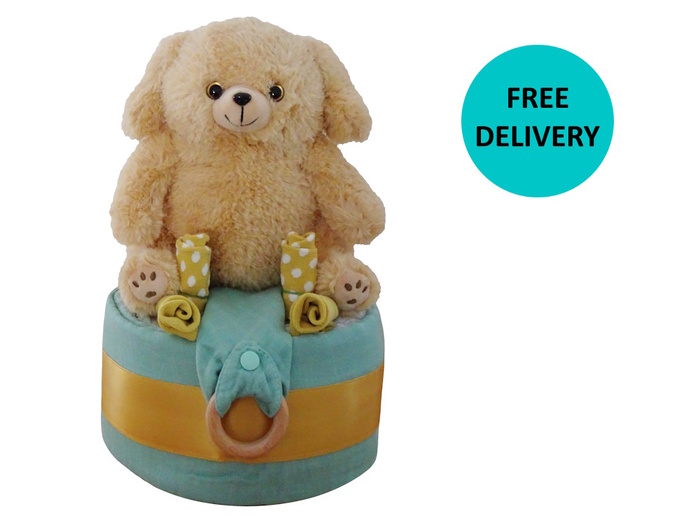 Plush Puppy Nappy Cake