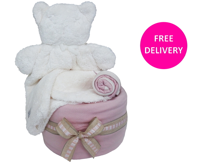 Baby Girl Organic Nappy Cake