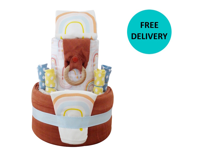 Rainbow Nappy Cake 