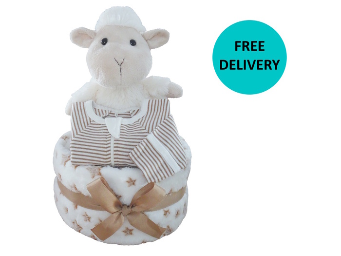 Leah the Lamb Nappy Cake