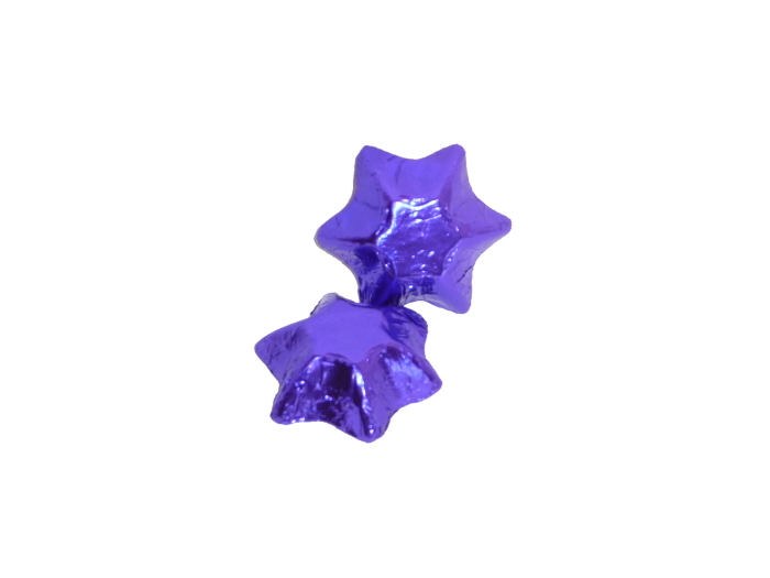 6 Purple Foil Chocolate Stars