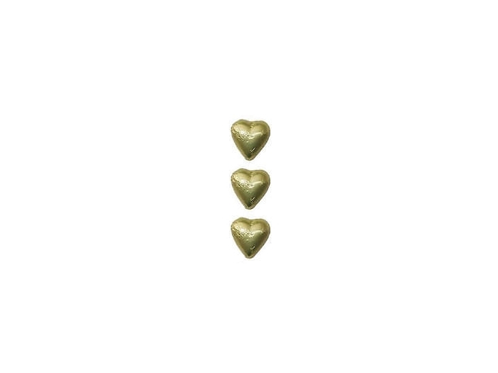 3 Gold Chocolate Hearts
