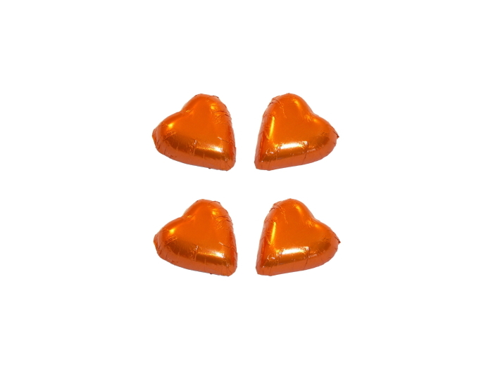 7 Orange Foil Chocolate Hearts