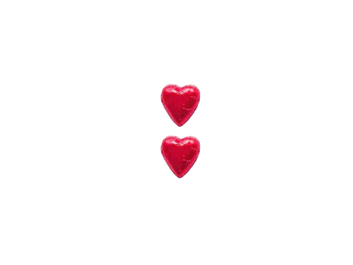 2 Red Chocolate Hearts