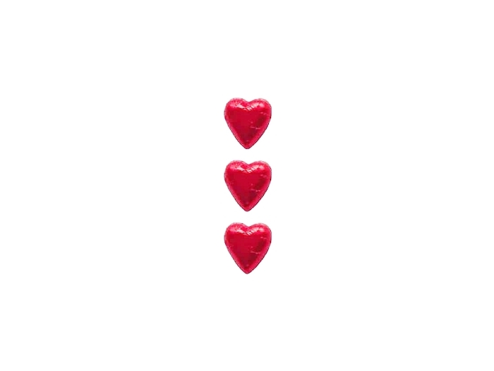 3 Red Chocolate Hearts