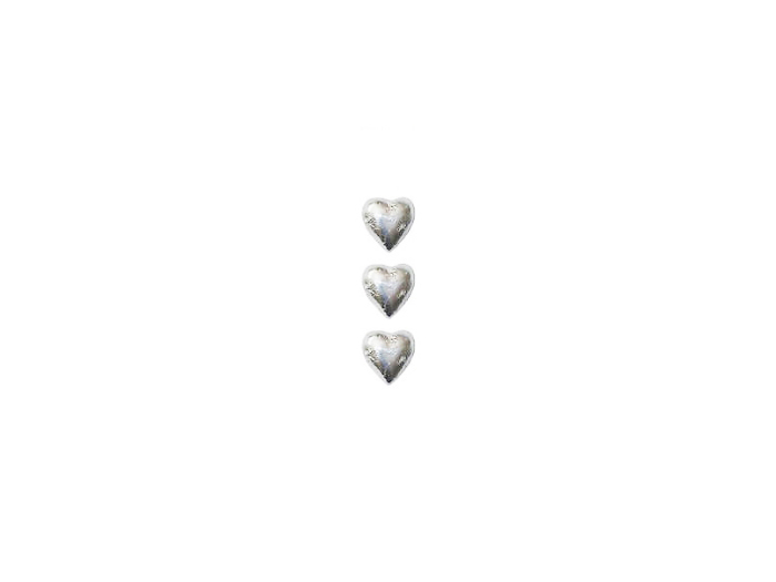 3 Silver Chocolate Hearts