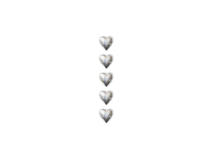 5 Silver Chocolate Hearts