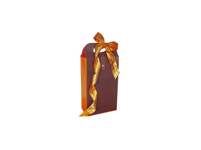 Faux Leather Double Folding Bag